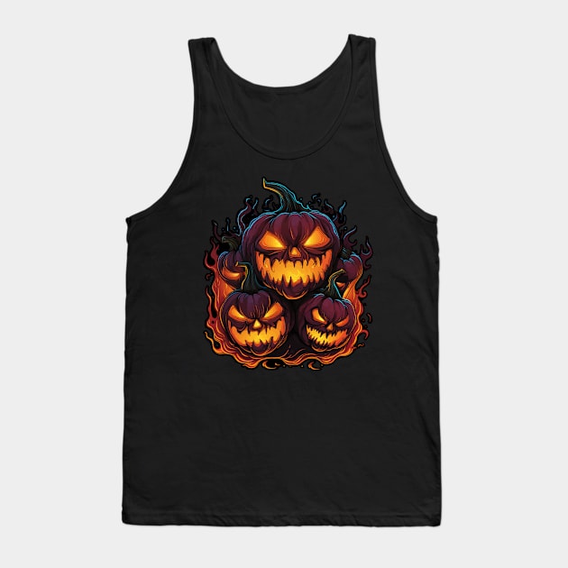 Flaming Jack O Lanterns Graphic Tank Top by VelvetRoom